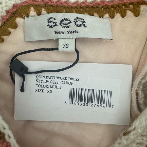 Sea New York Quin Mini Dress patchwork knit quilted BoHo size extra small XS - Picture 12 of 15